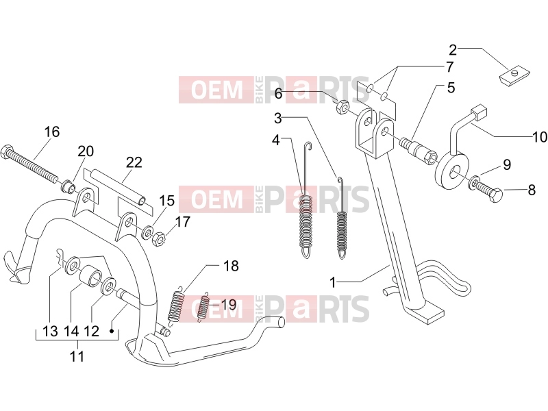 PIAGGIO X9 250 Evolution Frame - Plastic parts - Coachwork » Stand/s