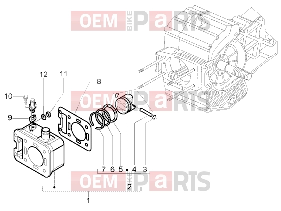 PIAGGIO Engine » Cylinder-Piston-Wrist Pin, Assy