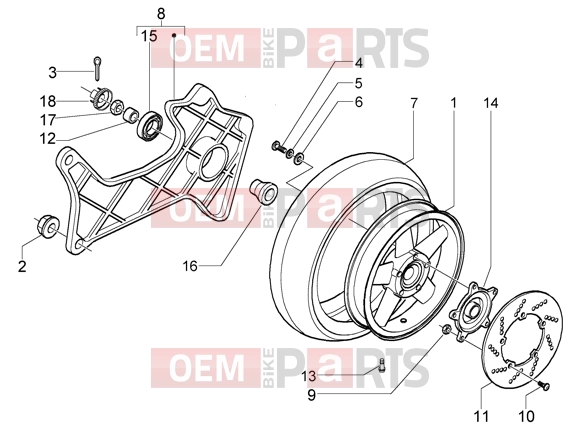 PIAGGIO Suspensions-Wheels » Rear wheel
