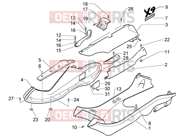 PIAGGIO Chassis » Side coverings-spoiler