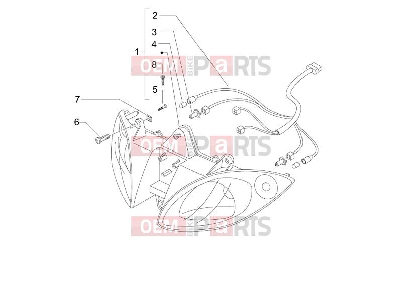 PIAGGIO X9 500 Evolution ABS Electrical system » Front headlamps - Turn signal lamps