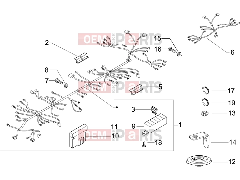 PIAGGIO X9 500 Evolution ABS Electrical system » Main cable harness