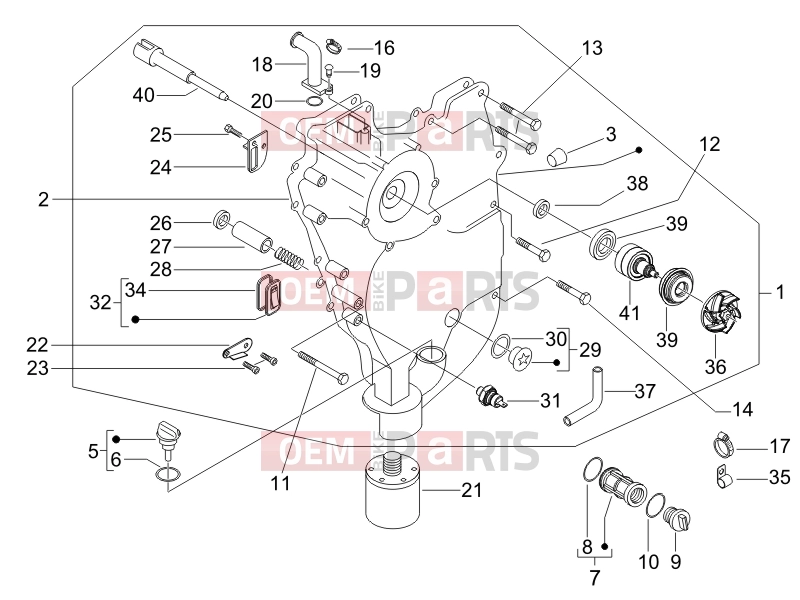 PIAGGIO X9 500 Evolution ABS Engine » Flywheel magneto cover - Oil filter