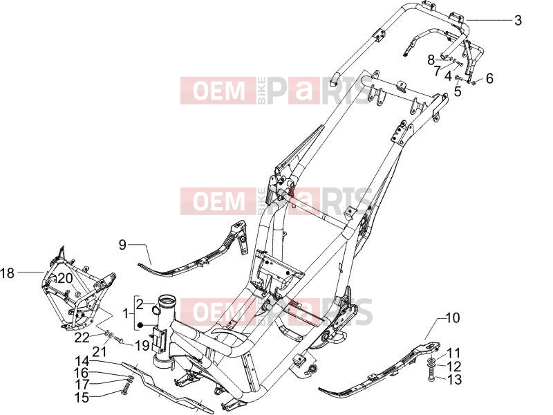 PIAGGIO X9 500 Evolution ABS Frame - Plastic parts - Coachwork » Frame/bodywork