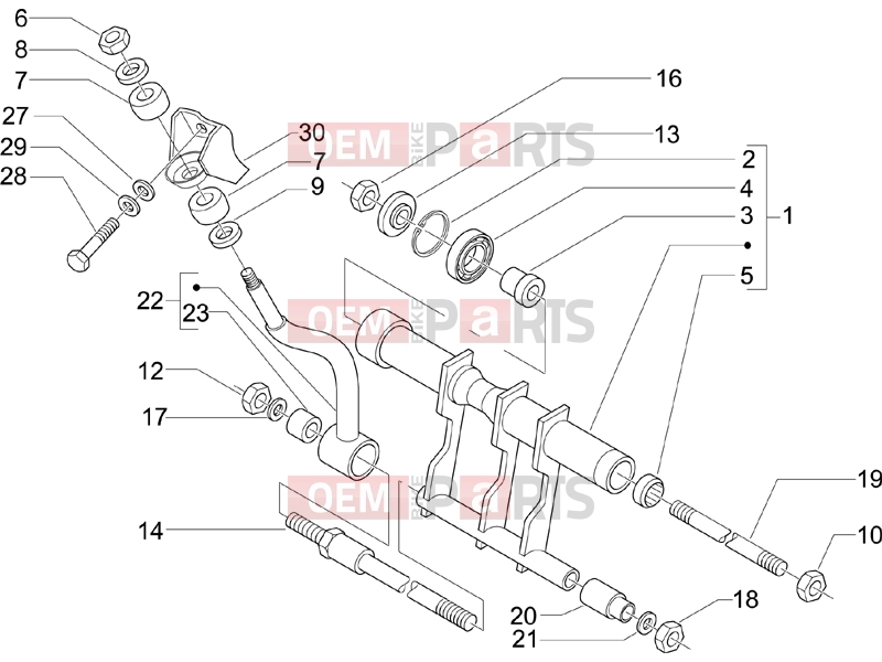 PIAGGIO X9 500 Evolution Suspensions - Wheels » Swinging arm