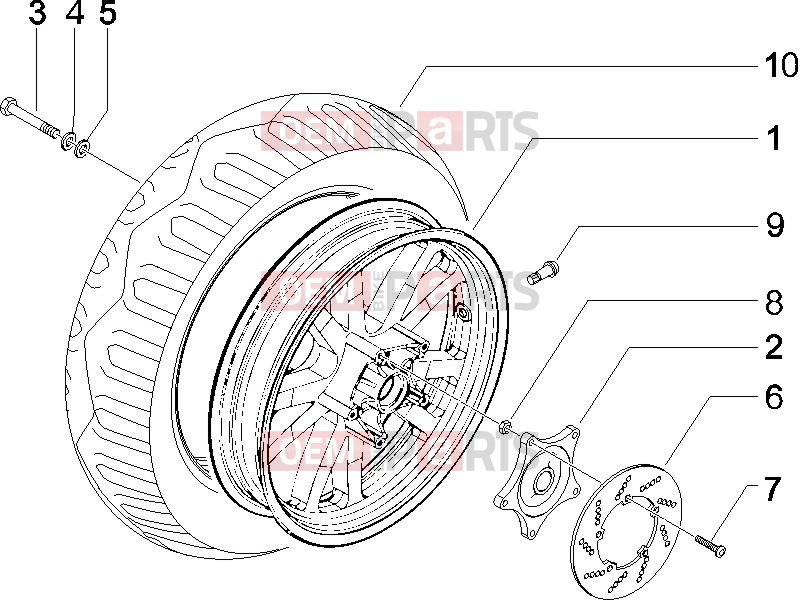 PIAGGIO X9 500 Evolution Suspensions - Wheels » Rear wheel