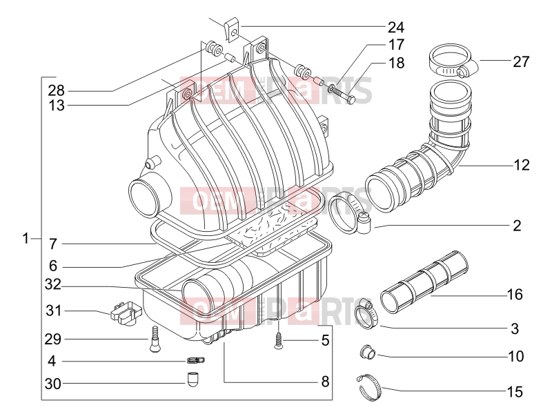 PIAGGIO X9 500 Evolution (USA) Engine » Air filter