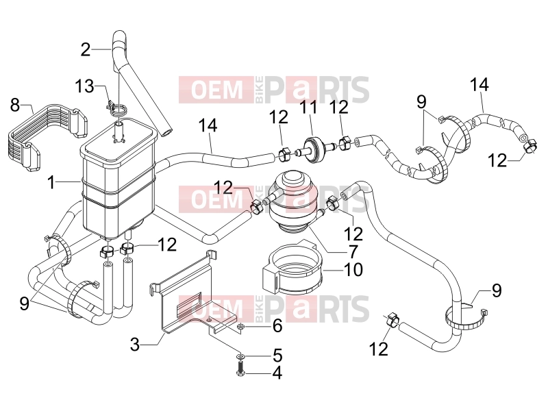 PIAGGIO X9 500 Evolution (USA) Frame - Plastic parts - Coachwork » Anti-percolation system