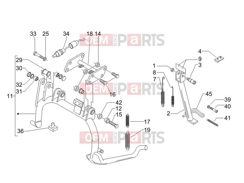 PIAGGIO X9 500 Evolution (USA) Frame - Plastic parts - Coachwork » Stand/s