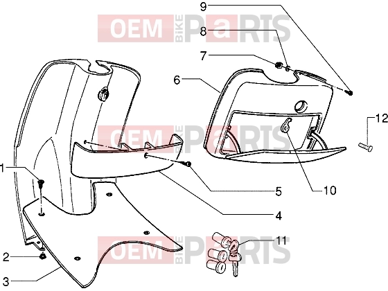 PIAGGIO Chassis » Front glove compartment