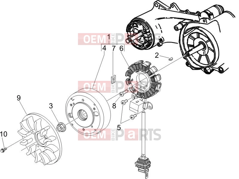 PIAGGIO Zip 100 4T Engine » Flywheel magneto