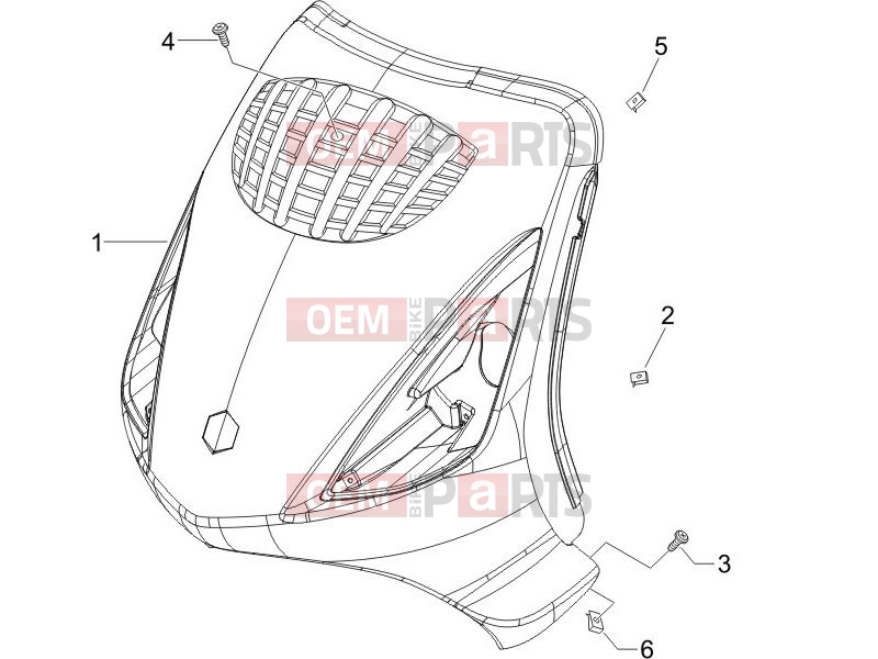 PIAGGIO Zip 100 4T Frame - Plastic parts - Coachwork » Front shield
