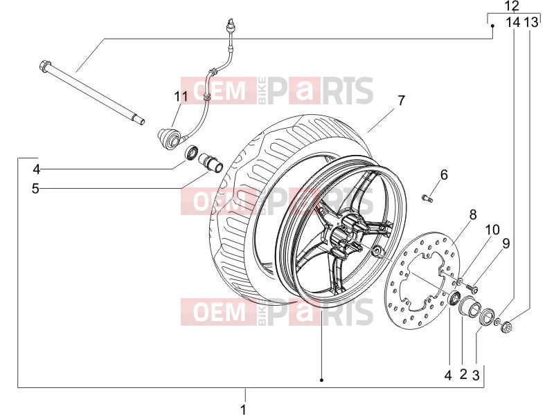 PIAGGIO Zip 100 4T Suspensions - Wheels » Front wheel