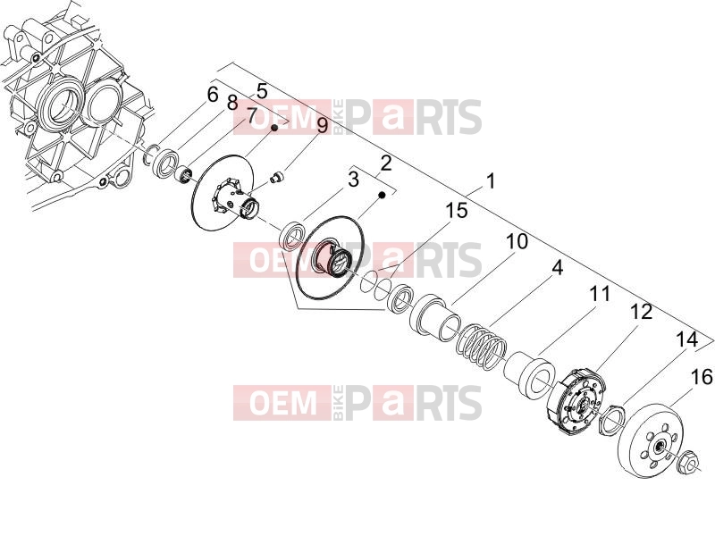 PIAGGIO Zip 50 2T Engine » Driven pulley