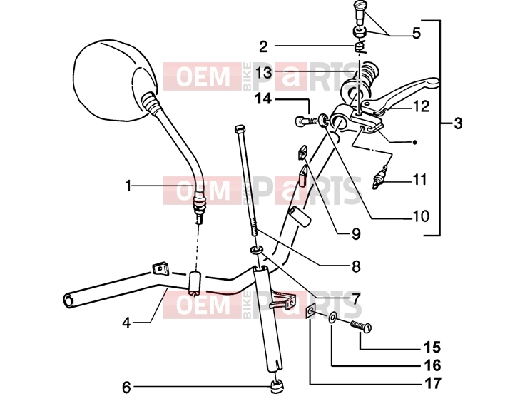 PIAGGIO Handlebars » Handlebars component parts