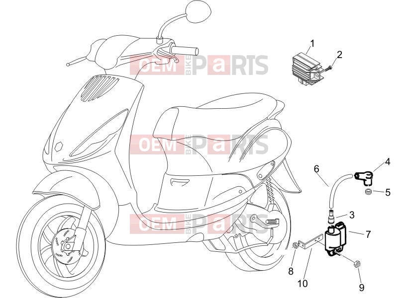 PIAGGIO Zip 50 4T Electrical system » Voltage Regulators - Electronic Control Units (ecu) - H.T. Coil
