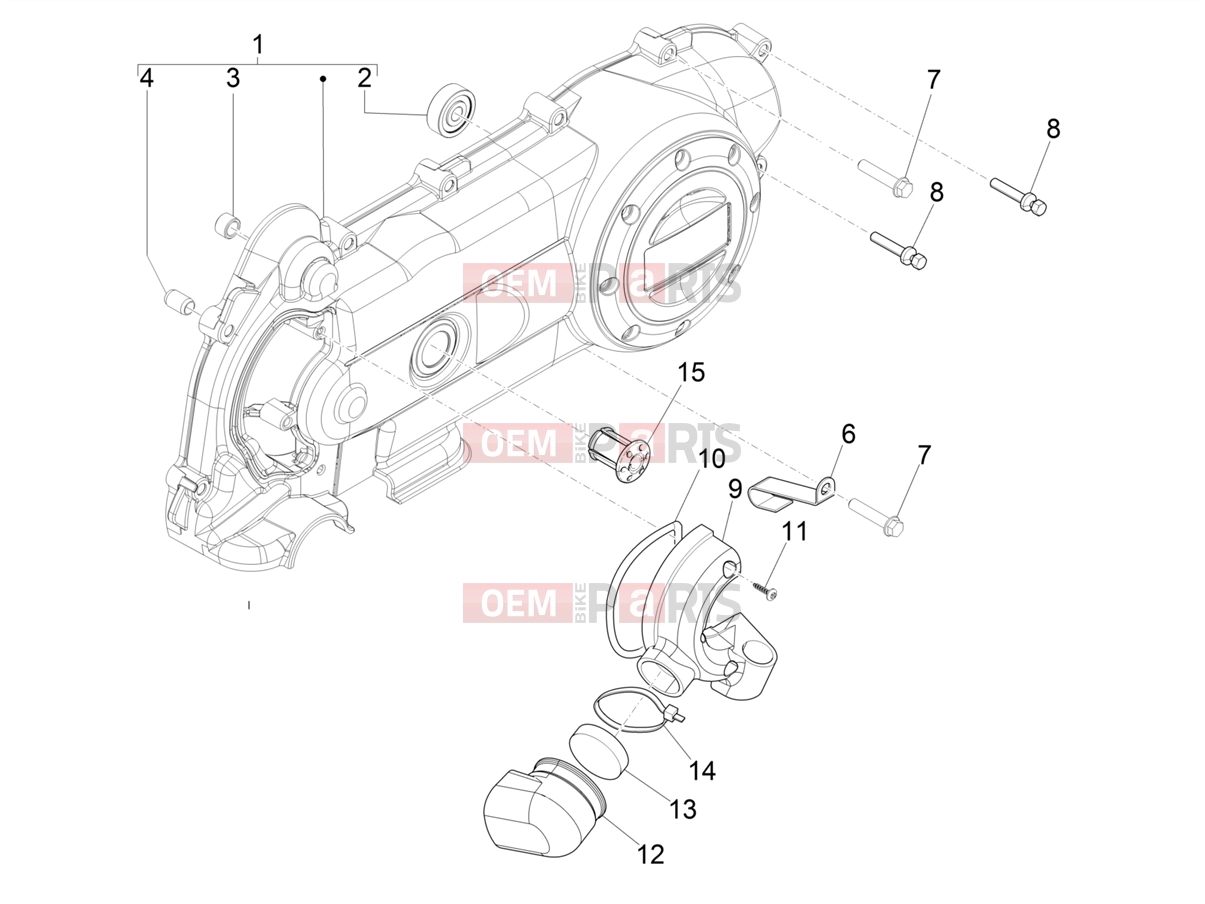 PIAGGIO Zip 50 4T Engine » Crankcase cover - Crankcase cooling