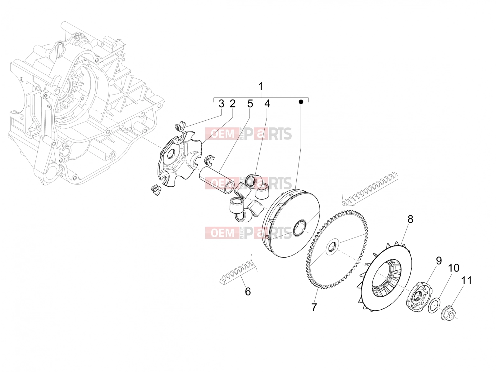 PIAGGIO Zip 50 4T Engine » Driving pulley