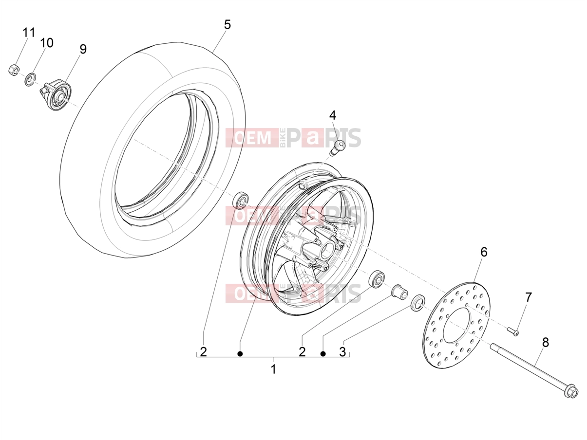 PIAGGIO Zip 50 4T Suspensions - Wheels » Front wheel