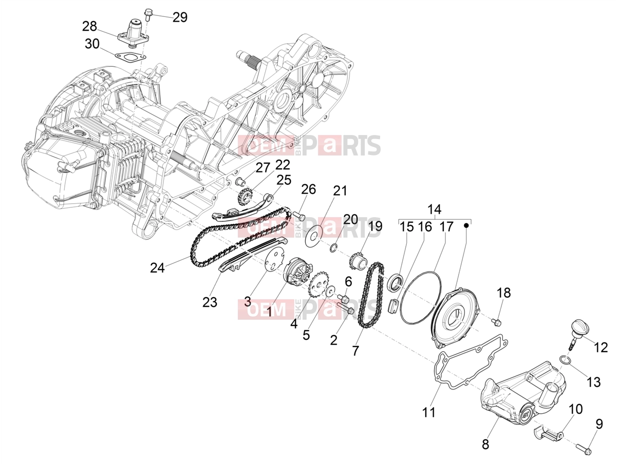 PIAGGIO Zip 50 4T Engine » Oil pump