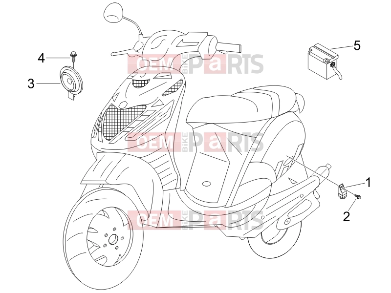 PIAGGIO Zip 50 SP Electrical system » Remote control switches - Battery - Horn