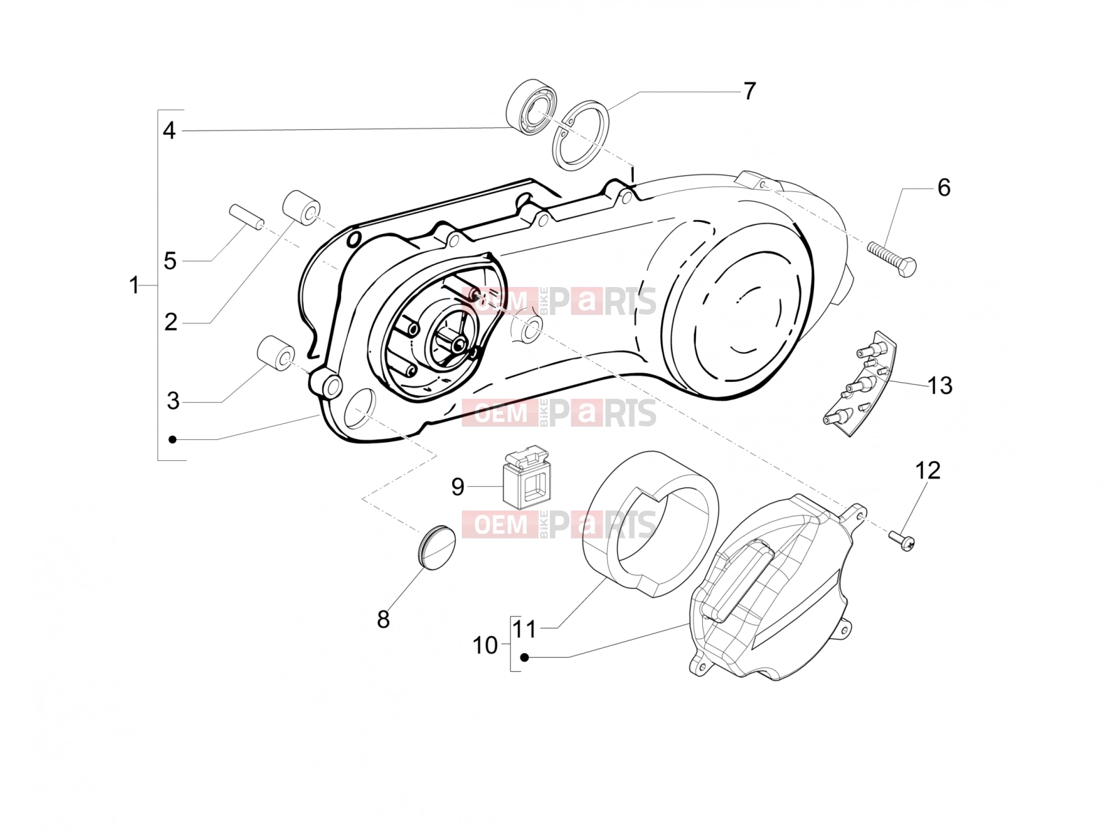 PIAGGIO Zip 50 SP Engine » Crankcase cover - Crankcase cooling