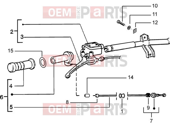 PIAGGIO Handlebars » Handlebars component parts