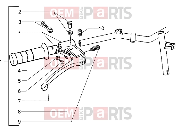 PIAGGIO Handlebars » Handlebars component parts
