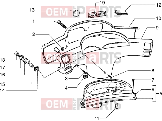 PIAGGIO Handlebars » Speedometers kms.-Handlebar covers