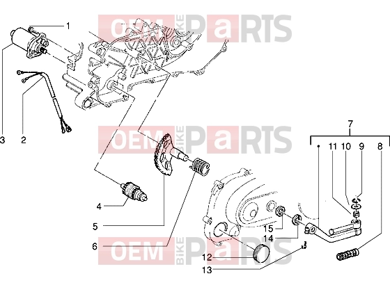 PIAGGIO Engine » Starting motor-starter lever