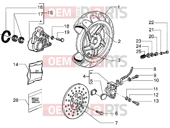 PIAGGIO Suspensions-Wheels » Front wheel - Caliper