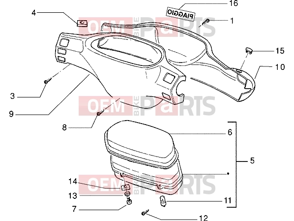 PIAGGIO Handlebars » Speedometers kms.-Handlebar covers