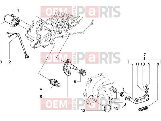 PIAGGIO Engine » Starting motor-starter lever