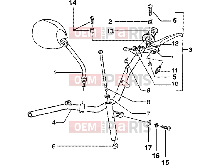 PIAGGIO Handlebars » Handlebars component parts