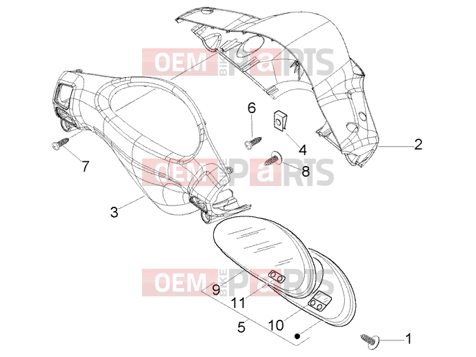 PIAGGIO Handlebars » Speedometer kms.-handlebar covers