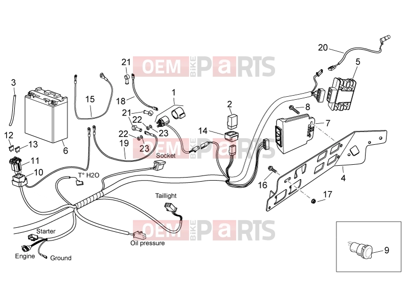 APRILIA Atlantic 125 E3 FRAME » Rear electrical system