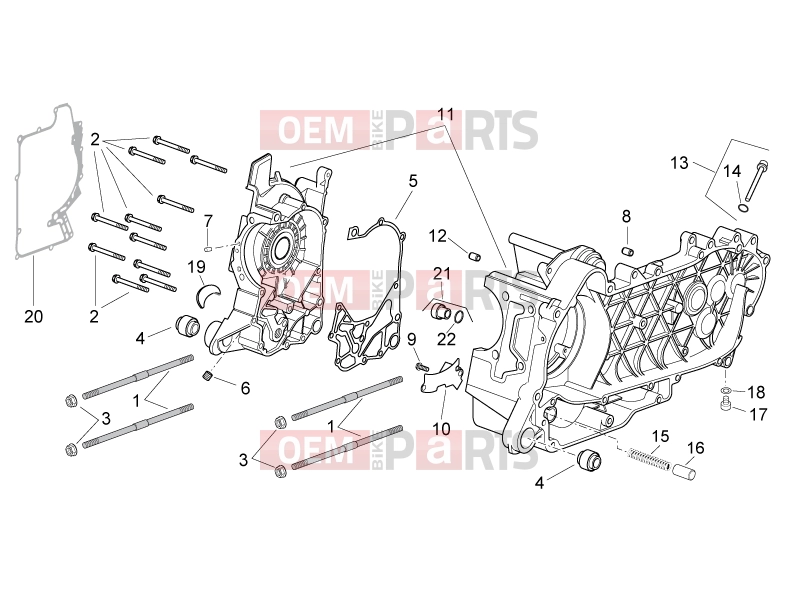 APRILIA Atlantic 125 E3 ENGINE » Crankcase