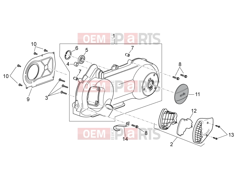 APRILIA Atlantic 125 E3 ENGINE » Variator cover