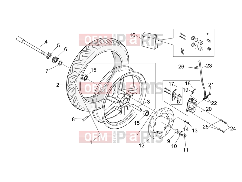 APRILIA RS 50 2T FRAME » Front wheel