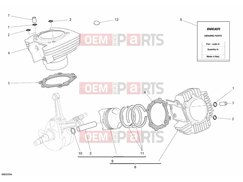 DUCATI 2008 Monster 695 CYLINDER - PISTON » ENGINE CASE