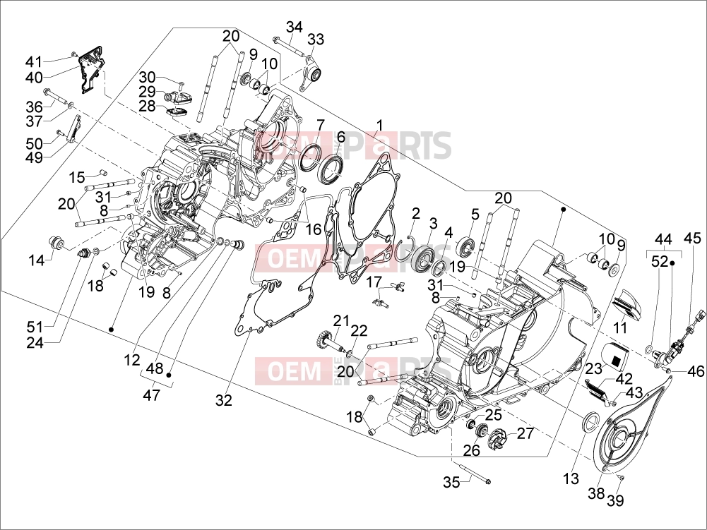 APRILIA SRV 850 Engine » Crankcase