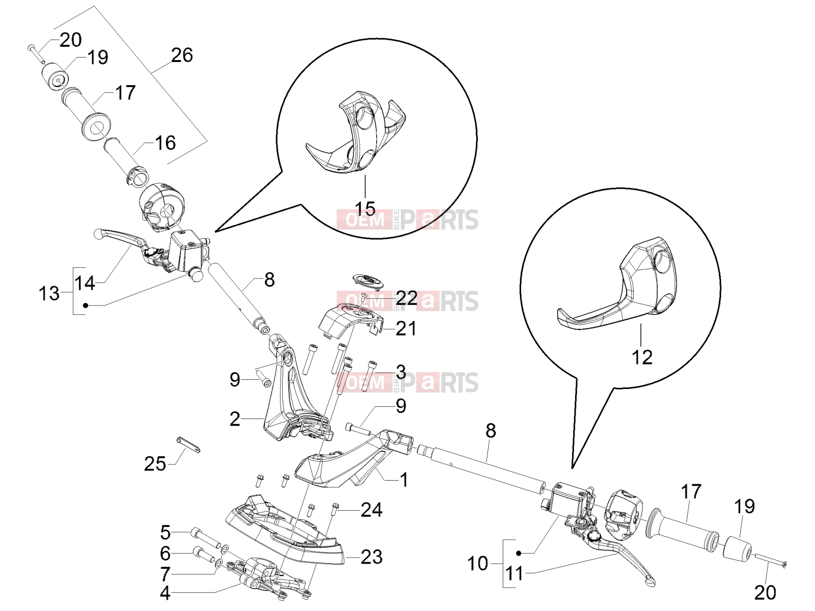 APRILIA SRV 850 Handlebars/Steering » Handlebars - Master cil.