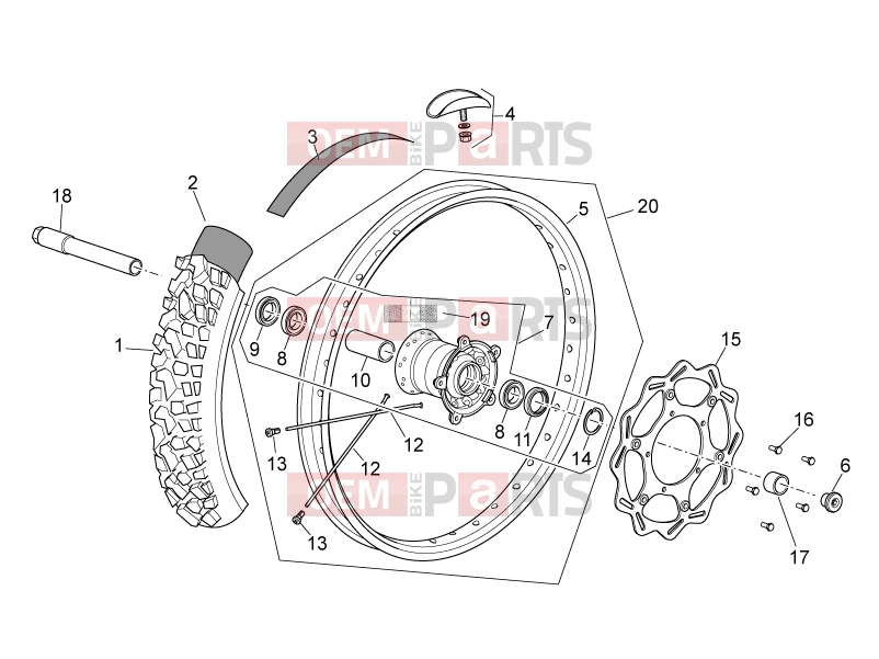 APRILIA MXV 450 Cross FRAME » Front wheel