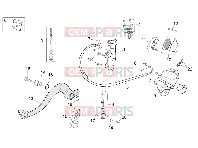 APRILIA MXV 450 Cross FRAME » Rear brake system