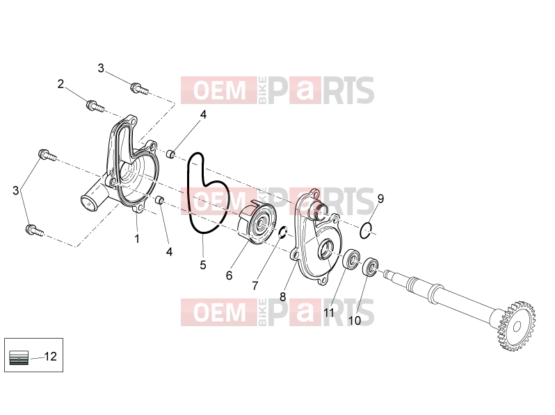 APRILIA MXV 450 Cross ENGINE » Water pump