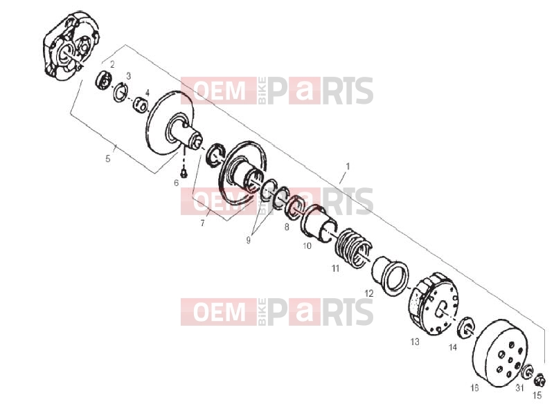 derbi Atlantis 50 2T Bullet Engine » Driven pulley