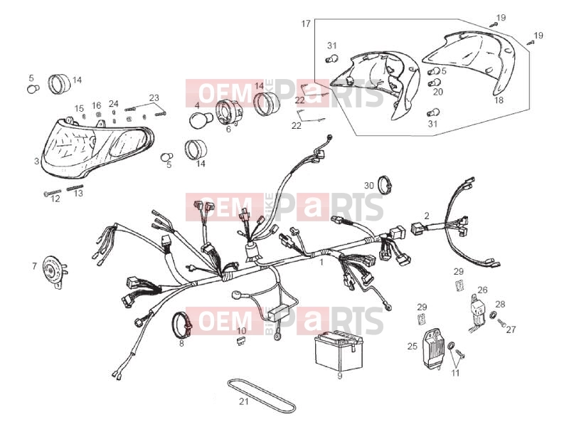 derbi Atlantis 50 2T Bullet Electrical system » Electrical system components