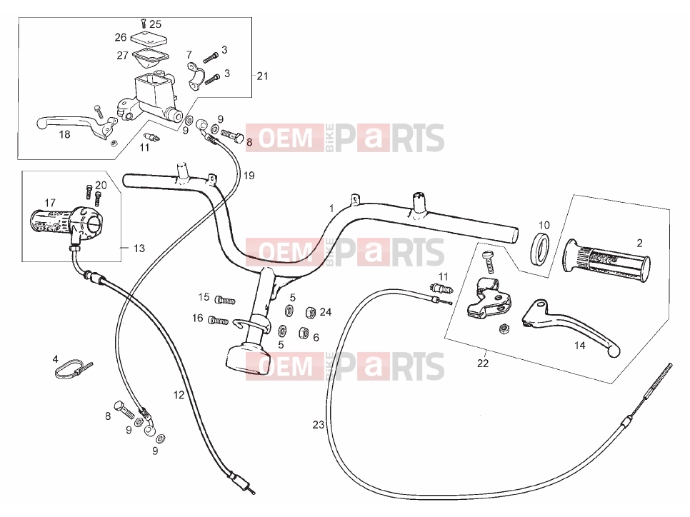 derbi Atlantis 50 4T Tables » Handlebar - Controls