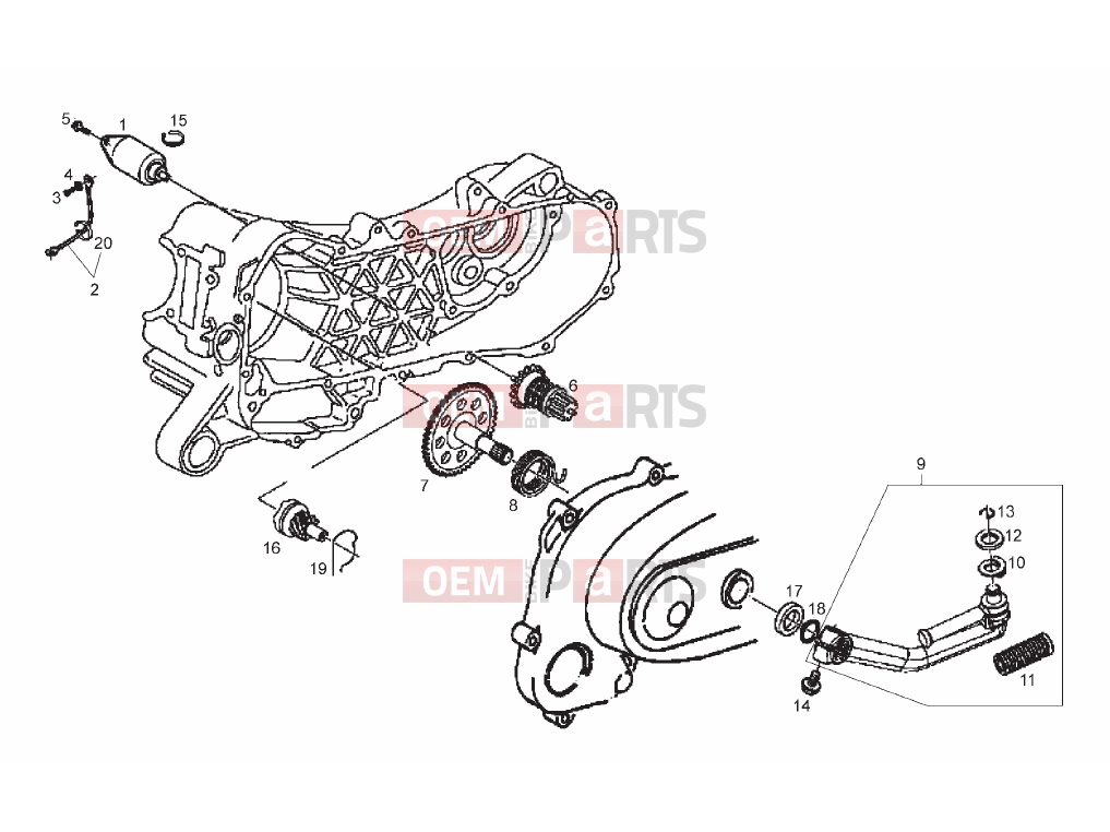 derbi Atlantis 50 4T Tables » Starter assembly