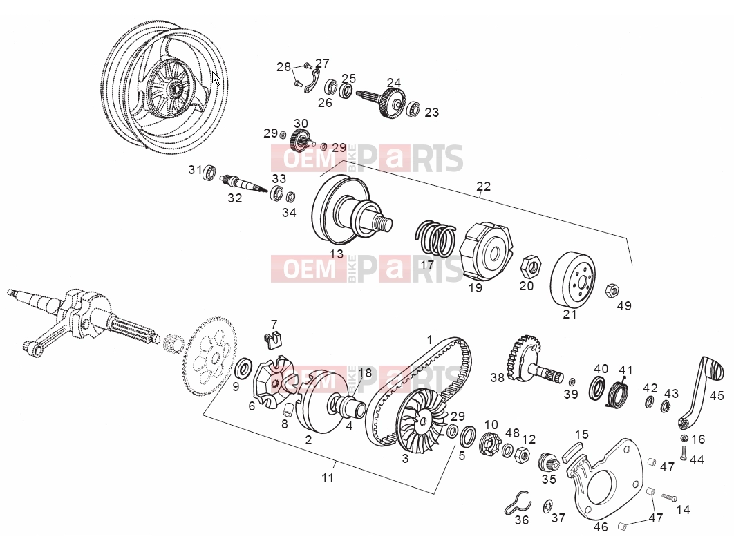 derbi Atlantis 50 2T Tables » Variator